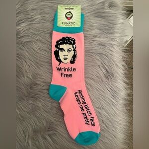 🌹Funatic Pink and Teal Socks with Graphic Design